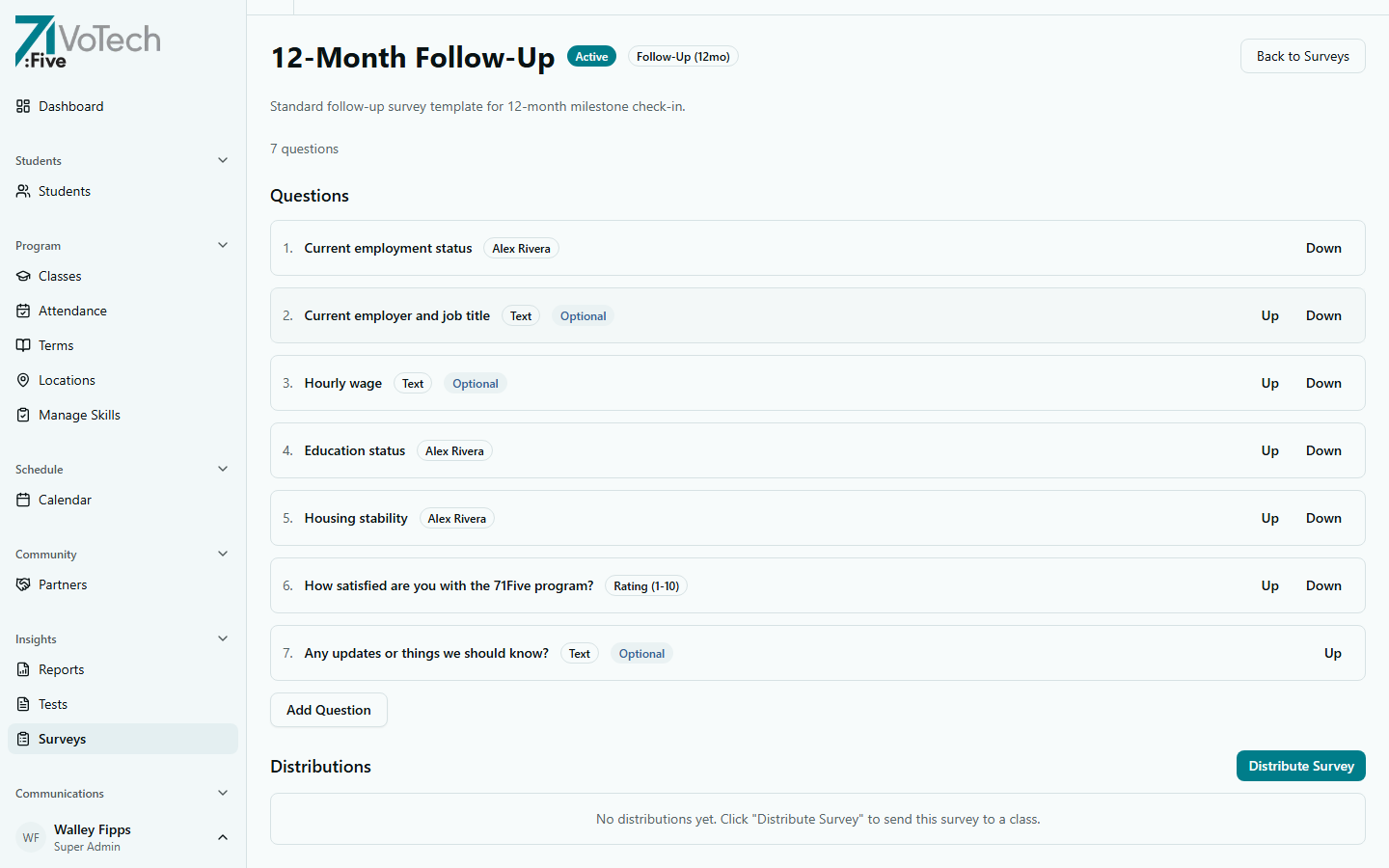 Survey questions editor (light theme)