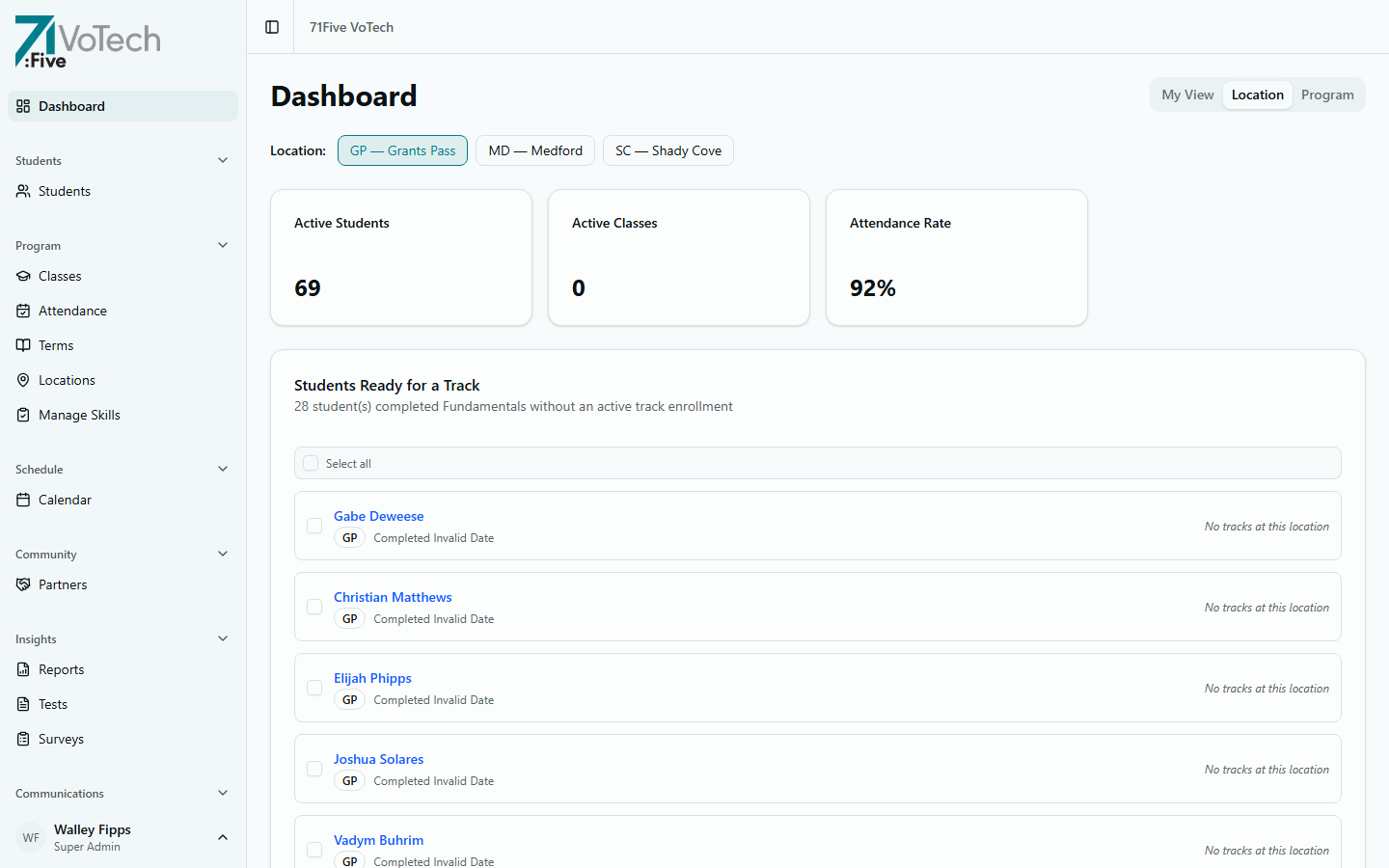 Parent & Student Portal overview (light theme)