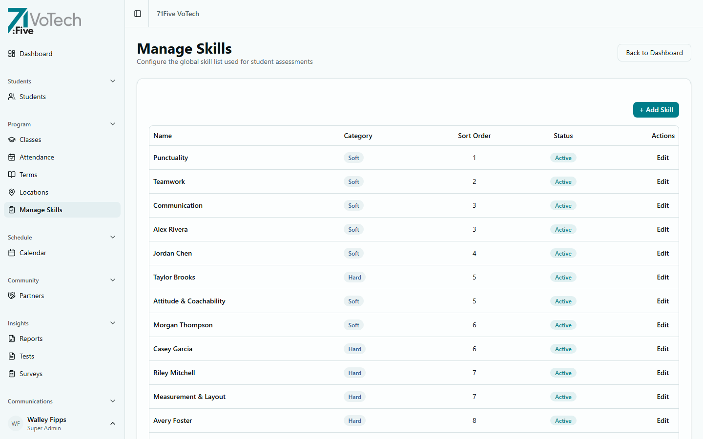 Manage Skills catalog (light theme)
